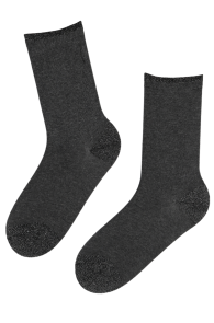 ANGEL dark gray cotton socks with glitter | BestSockDrawer.com
