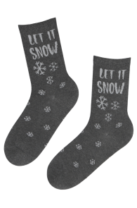ANGEL gray cotton Christmas socks | BestSockDrawer.com