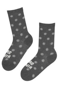 ANGEL gray cotton socks with snowflakes | BestSockDrawer.com