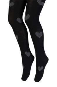 CECY black tights with hearts for children | BestSockDrawer.com