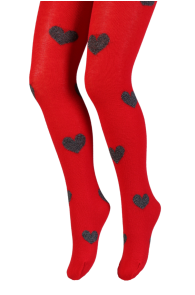 CECY red tights with hearts for kids | BestSockDrawer.com
