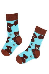 BEAR blue cotton socks with bears for children | BestSockDrawer.com