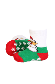 MARLEY socks with Santa and anti-slip soles for babies | BestSockDrawer.com