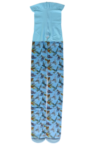 BIRDY blue tights with birds | BestSockDrawer.com