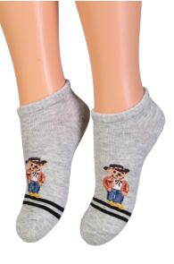 BO gray socks with bears for kids | BestSockDrawer.com