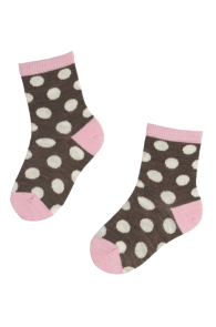 BROWN DOTS merino wool socks for kids | BestSockDrawer.com