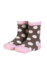 BROWN DOTS merino wool socks for babies | BestSockDrawer.com