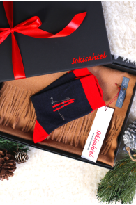 Alpaca wool beige scarf and SUUSABAAS merino wool socks gift box | BestSockDrawer.com