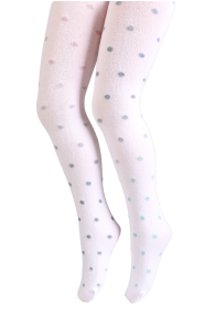 CAMILY white tights with dots for children | BestSockDrawer.com