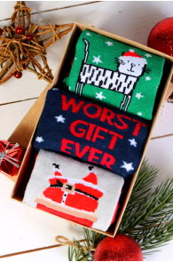 DEAR SANTA gift box with 3 pairs of socks | BestSockDrawer.com