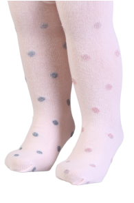 DIXIE light pink polka dot tights for babies | BestSockDrawer.com