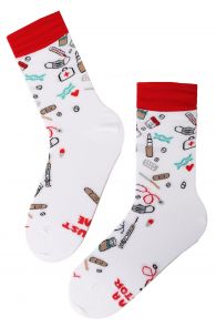 DOCTOR white cotton socks | BestSockDrawer.com