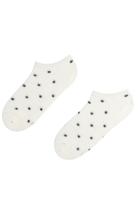 PIIA white low-cut cotton socks with dots | BestSockDrawer.com
