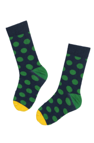 DOTS cotton socks with green dots for children | BestSockDrawer.com