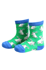 EASTER green cotton socks with bunnies for babies | BestSockDrawer.com