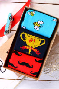"BEST DAD" LENNO father's day gift box with 3 pairs of socks | BestSockDrawer.com