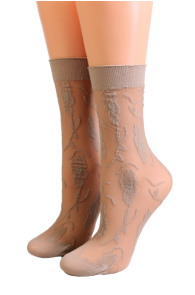 FIORE beige sheer socks for women | BestSockDrawer.com