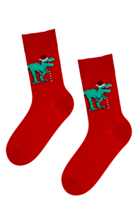 GERARD Christmas socks with a dino | BestSockDrawer.com