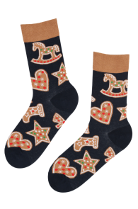 GINGER cotton socks with gingerbreads | BestSockDrawer.com