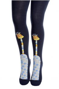 GIRAFFE dark blue tights for children | BestSockDrawer.com