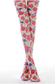 GRACY tights with floral print pattern | BestSockDrawer.com