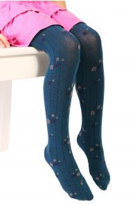 GRETA blue tights for kids | BestSockDrawer.com