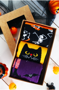 Halloween gift box  EVIL CAT with 3 pairs | BestSockDrawer.com