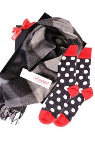 Alpaca wool scarf and MERINO DOTS socks gift box for men and women | BestSockDrawer.com