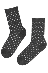 LAPLAND gray cotton socks with hearts | BestSockDrawer.com