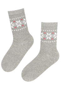 LAPLAND gray cotton socks with a snowflake pattern | BestSockDrawer.com