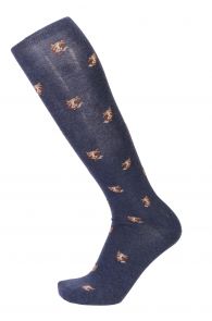 KASPAR blue cotton knee-highs for men | BestSockDrawer.com