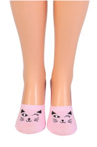 KITTEN pink footies with a cat | BestSockDrawer.com