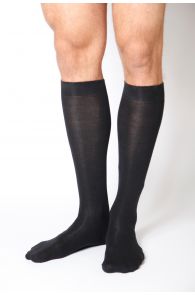KRISS black cotton knee highs for men | BestSockDrawer.com