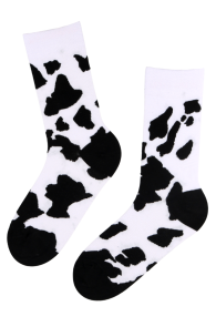 THE OLD MAN cartoon socks with cow print | BestSockDrawer.com