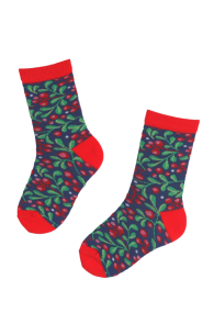 LINGONBERRY cotton socks with cowberries for children | BestSockDrawer.com