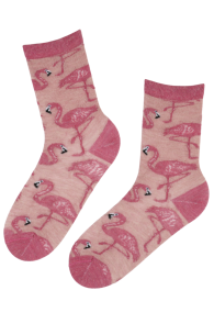 MIAMI angora wool socks with flamingos | BestSockDrawer.com