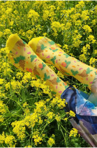 MICOL sheer yellow socks for women | BestSockDrawer.com