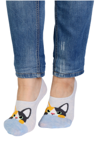MILO blue footies with a cat | BestSockDrawer.com