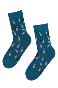 MORRIS blue bowling pattern cotton socks | BestSockDrawer.com
