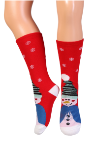 NICHOLAS red snowman socks for kids | BestSockDrawer.com