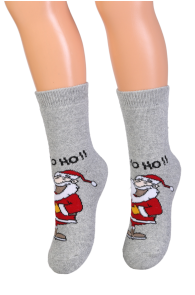NOEL silver Christmas socks for kids | BestSockDrawer.com
