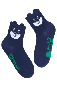 PET DOG blue cotton socks with dogs | BestSockDrawer.com
