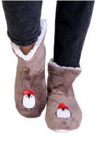 PINGU brown soft slippers | BestSockDrawer.com