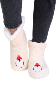 PINGU creamy white soft slippers | BestSockDrawer.com