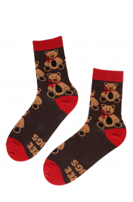 FREE HUGS socks with bear pattern | BestSockDrawer.com