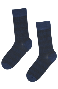 PIOPPI dark blue striped suit socks | BestSockDrawer.com