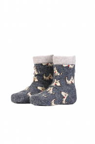 PLUUTO angora wool socks with dogs for babies | BestSockDrawer.com
