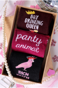 RICH BITCH gift box with 3 pairs of socks | BestSockDrawer.com
