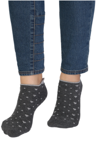 RUBY dark gray low-cut socks with dots | BestSockDrawer.com