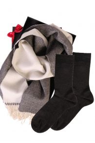 Alpaca wool two sided scarf and HANS socks gift box for men | BestSockDrawer.com